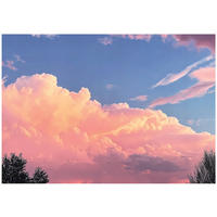 FOTOTAPETE Kinderzimmer Mädchen Wolken Himmel Kindertapete 350x250 - Multicolor, Papier (350/250cm) - Wallarena