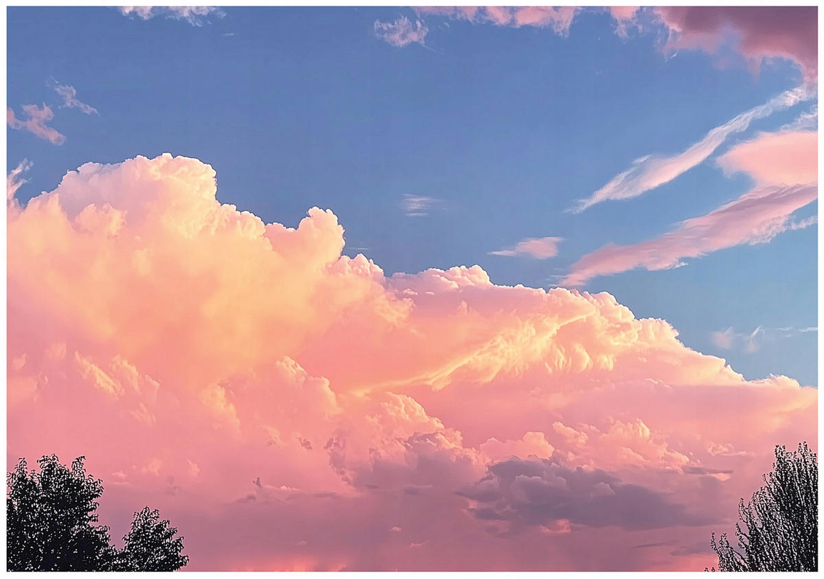 FOTOTAPETE Kinderzimmer Mädchen Wolken Himmel Kindertapete 350x250 - Multicolor, Papier (350/250cm) - Wallarena