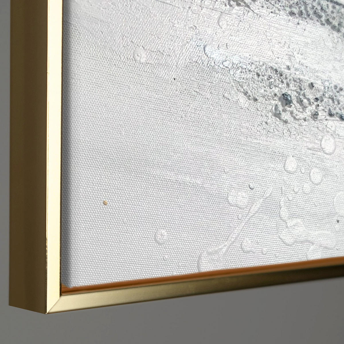 GEMÄLDE Tanz der Spritzer II Schattenfugenrahmen Gold 140x100 cm - Goldfarben, Holz (140/100cm) - YS-art gallery