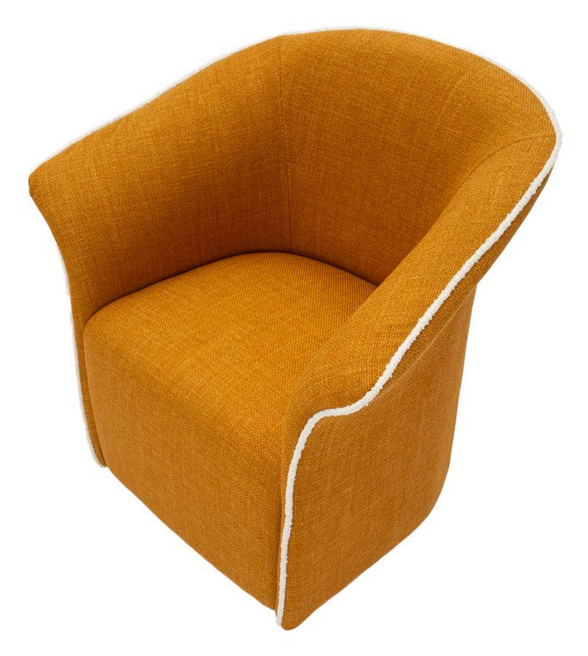 SESSEL Senape Siena Swivel, senfgelb, Polyester, Eisen und Sperrholz, 83,5 x 66 x 80 cm - Gelb, Holzwerkstoff/Kunststoff (83.5/80/66cm) - Mauro Ferretti