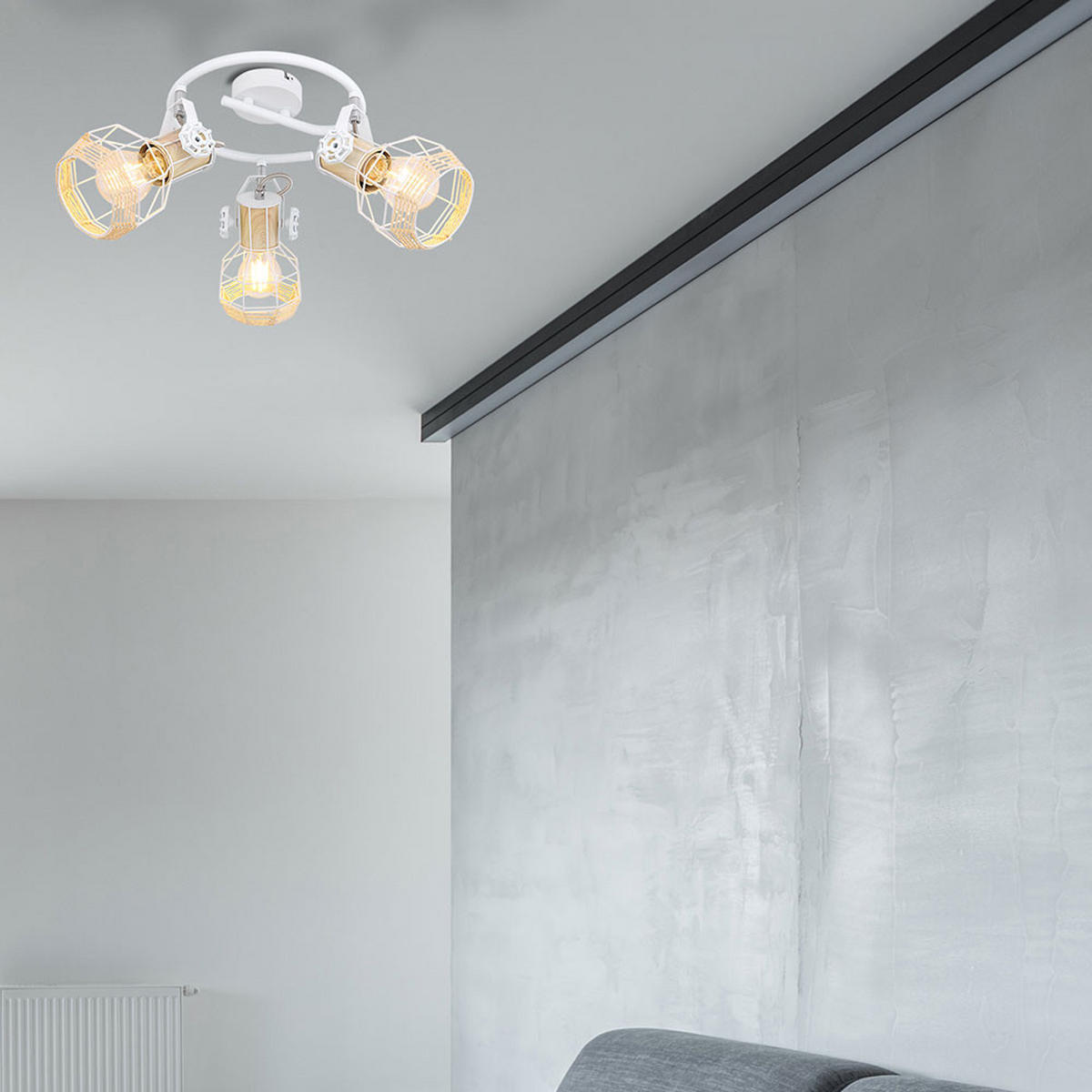 DECKENLEUCHTE Metall Weiß verstellbar - Weiß, Metall (25/25/20cm) - Globo Lighting