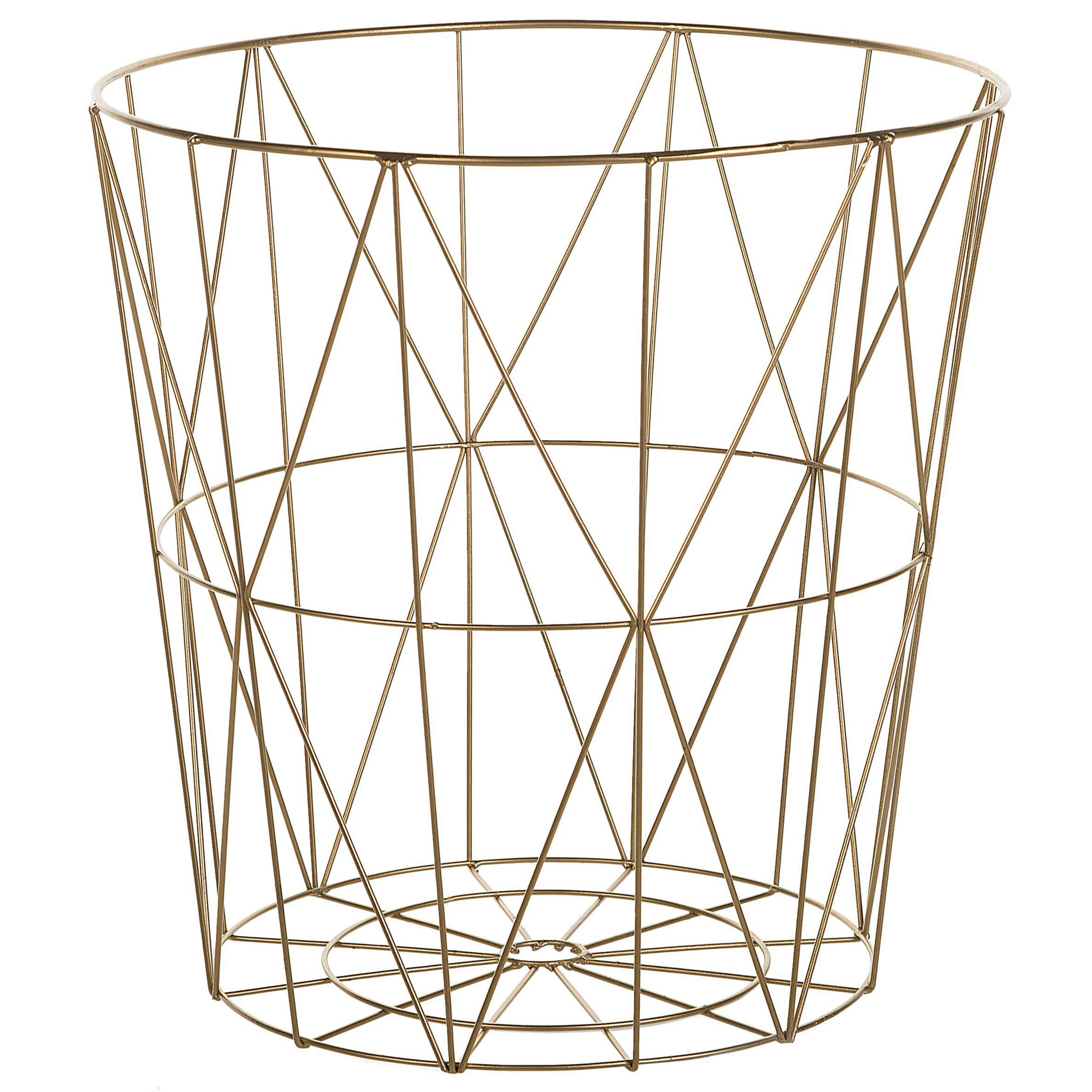 BEISTELLTISCH gold/heller Holzfarbton 40 cm Lanark - Hellbraun/Goldfarben, Holzwerkstoff (40/40/40cm) - Beliani