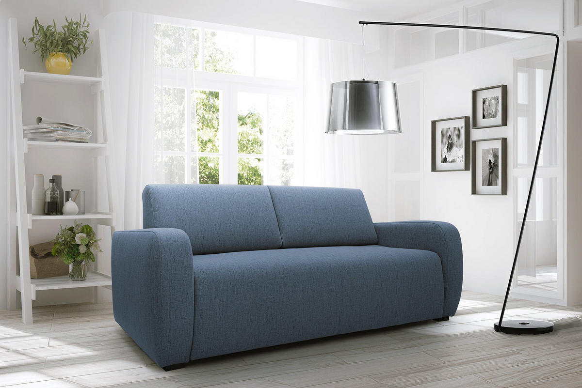 SCHLAFSOFA Duna - Hellblau, Textil (215/93/100cm) - Divani.store