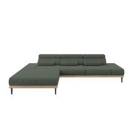 ELEKTRISCHES ECKSOFA Links MONA 316x205x85 Grün Velours - Grün, Holzwerkstoff/Textil (316/205cm) - ALTDECOR
