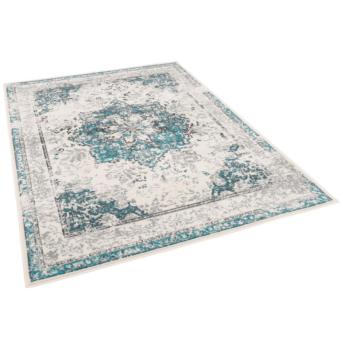 DESIGNER TEPPICH POP-VINTAGE - Blau/Creme, Textil (200/290cm) - Pergamon