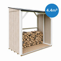 TIMBELA M984-TERRA BROWN Prístrešok na drevo 2,54 m², prístrešok na palivové drevo s objemom ~4,4 m³ - hnedá, drevo (118/220/215cm) - Timbela