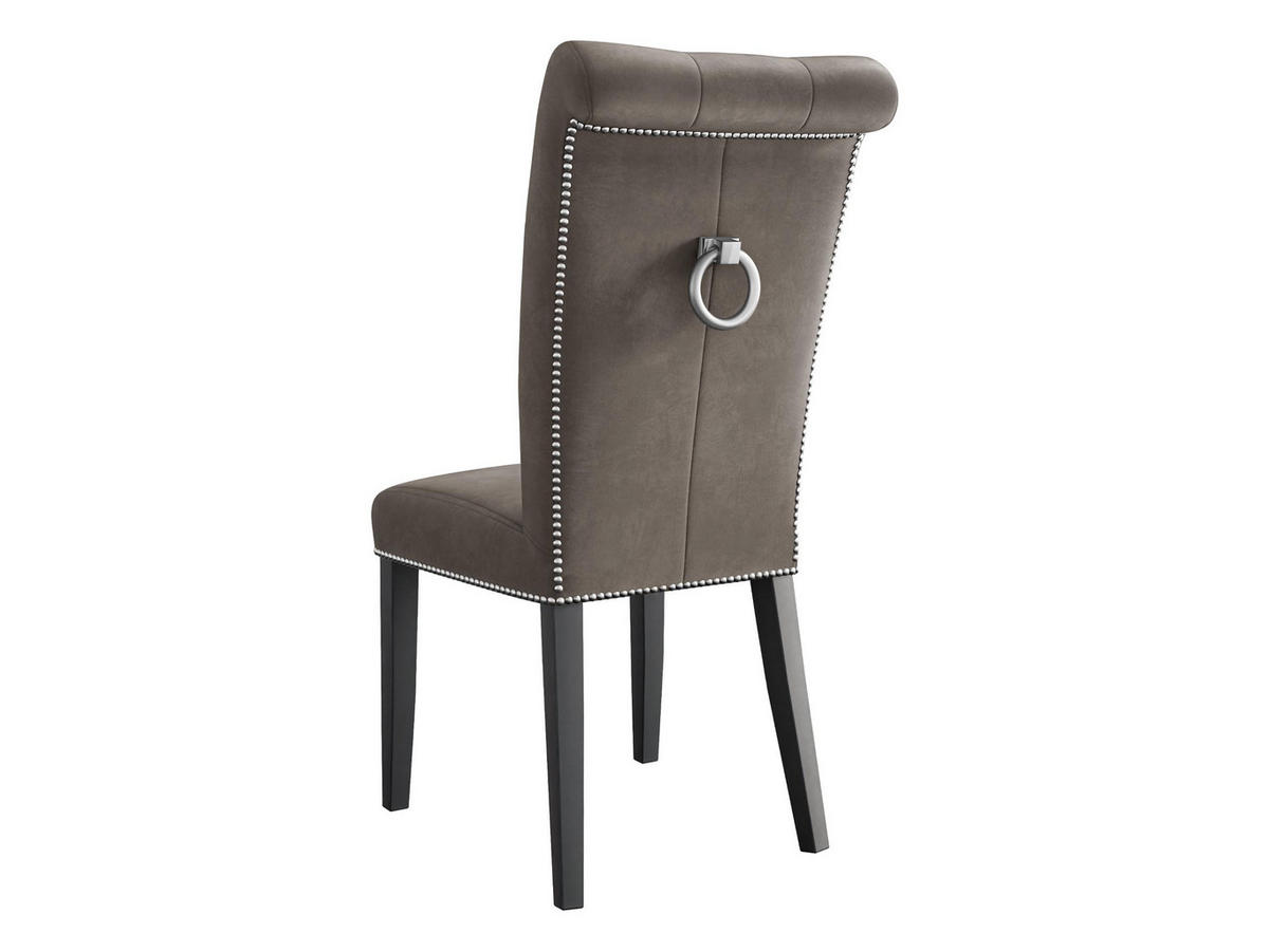 POLSTERSTUHL Christina, Holzfarbe: Schwarz - Schwarz/Grau, Holz/Textil (47/103/68cm) - MIRJAN24