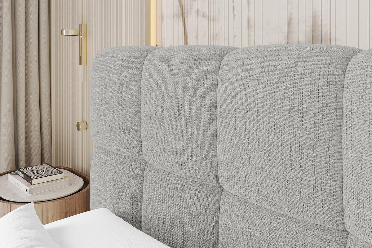 BOXBETT - AURI-H3 - 160x200 Hellgrau Aragon - Taupe, Holzwerkstoff (160/200cm) - ALTDECOR