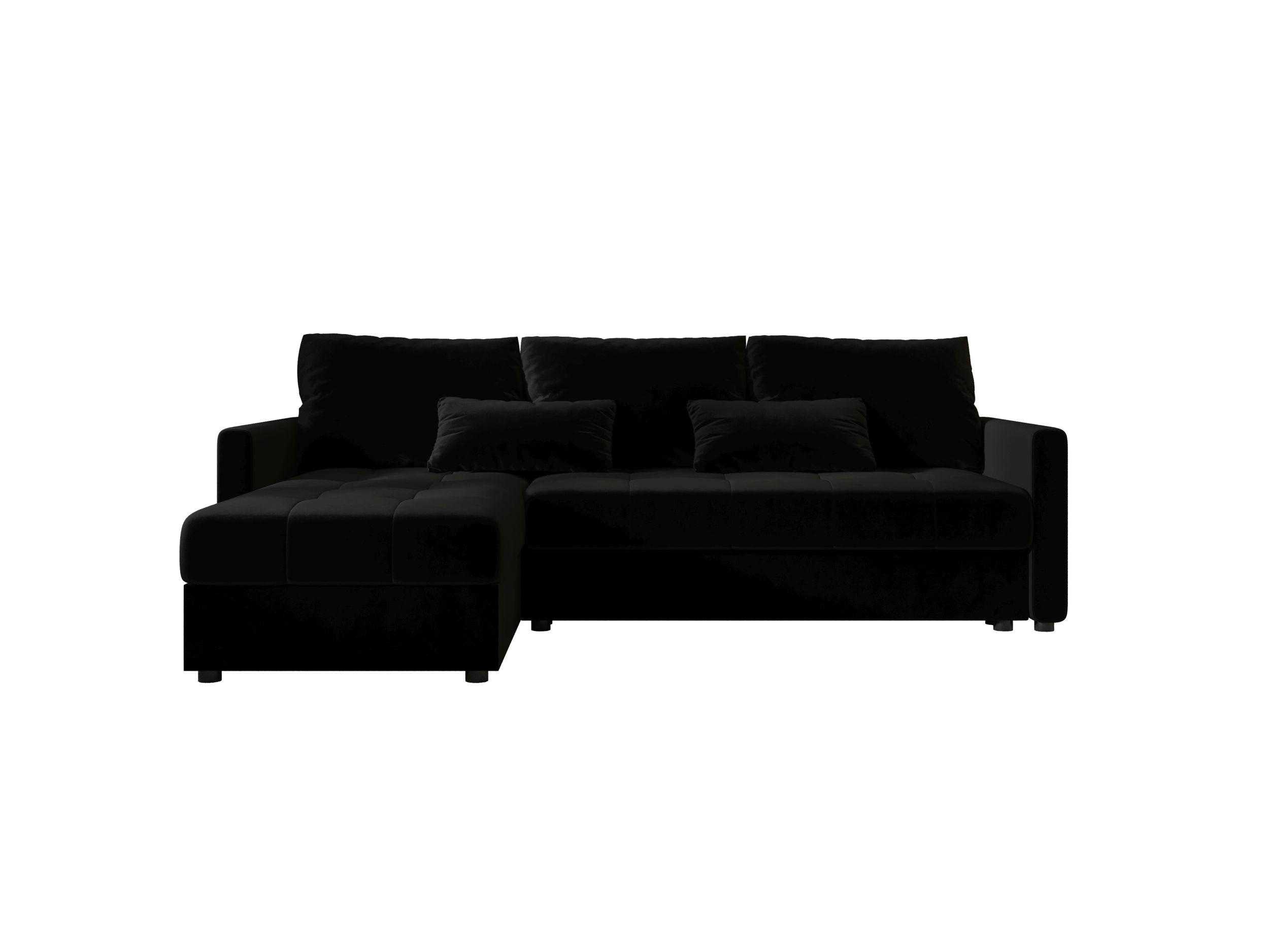 ECKSOFA MOS L BIS Itaka 15 Rechts mit Schlaffunktion - Schwarz, Textil (220/143cm) - Bedante