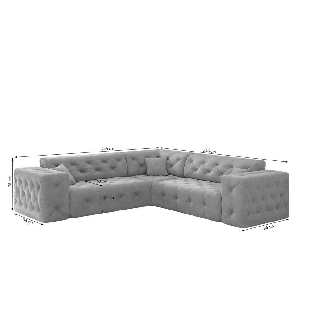 Thumbnail - Fun Möbel Ecksofa, Beige, Textil, U-Form, 246x246 cm, Wohnzimmer, Sofas & Couches, Wohnlandschaften, Ecksofas