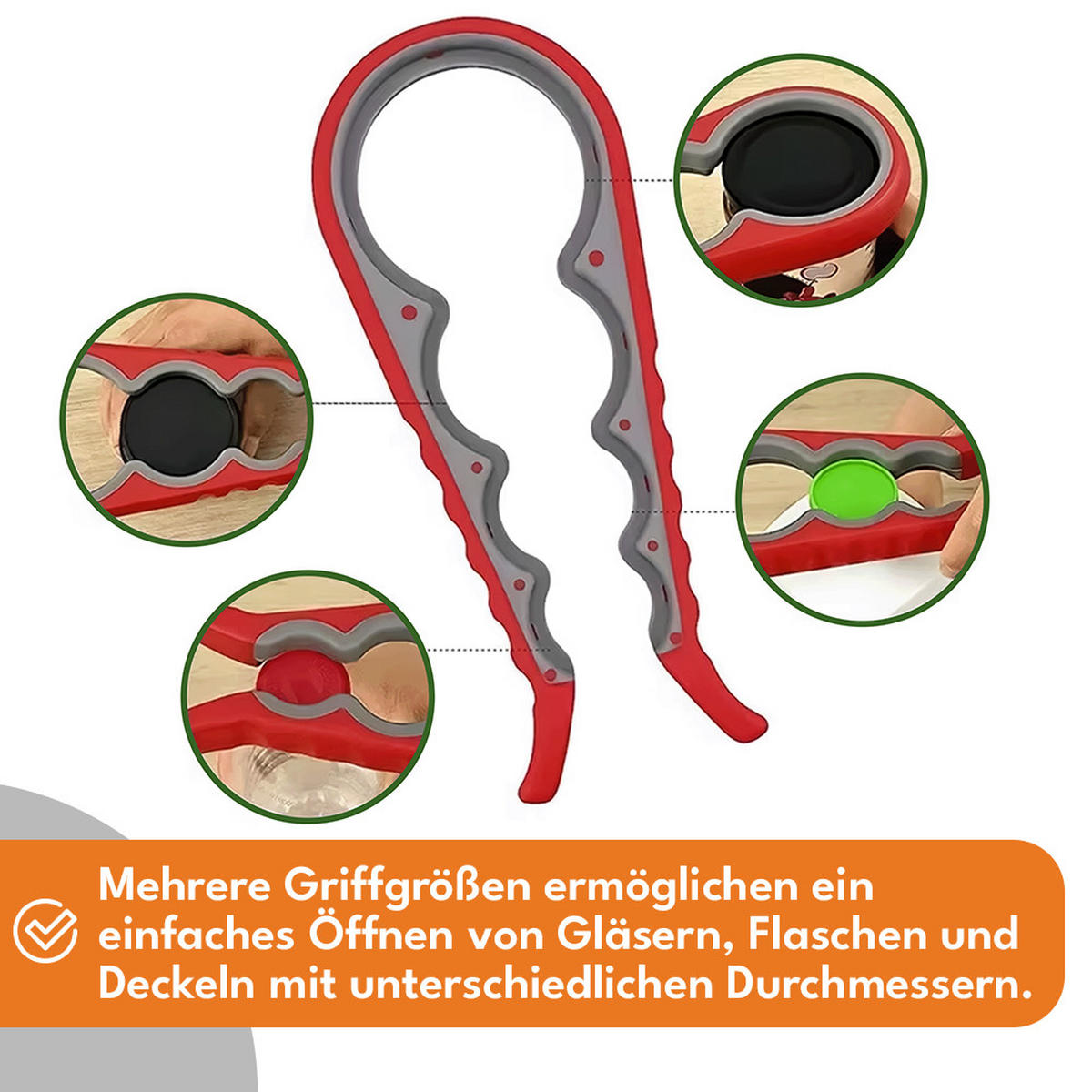 DECKELÖFFNER Schraubglasöffner & Flaschenöffner - Rot, Kunststoff (8/22/22cm) - KRUMAD