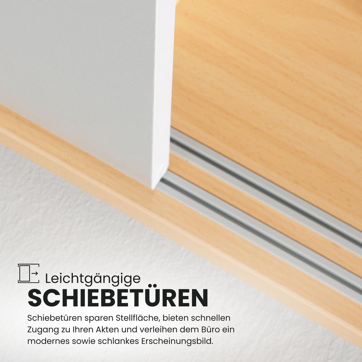 LOWBOARD mit Schiebetür 40/160/52 cm in Graphitfarben/Grau - Graphitfarben/Grau, Holzwerkstoff (160/52/40cm) - bümö
