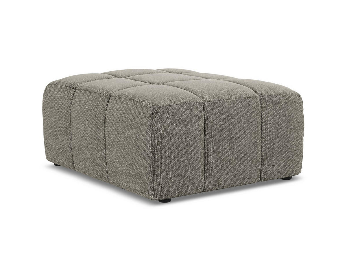POUF Bouclé Stoff Grau - Schwarz/Grau, Holzwerkstoff/Kunststoff (75/41/90cm) - Makamii