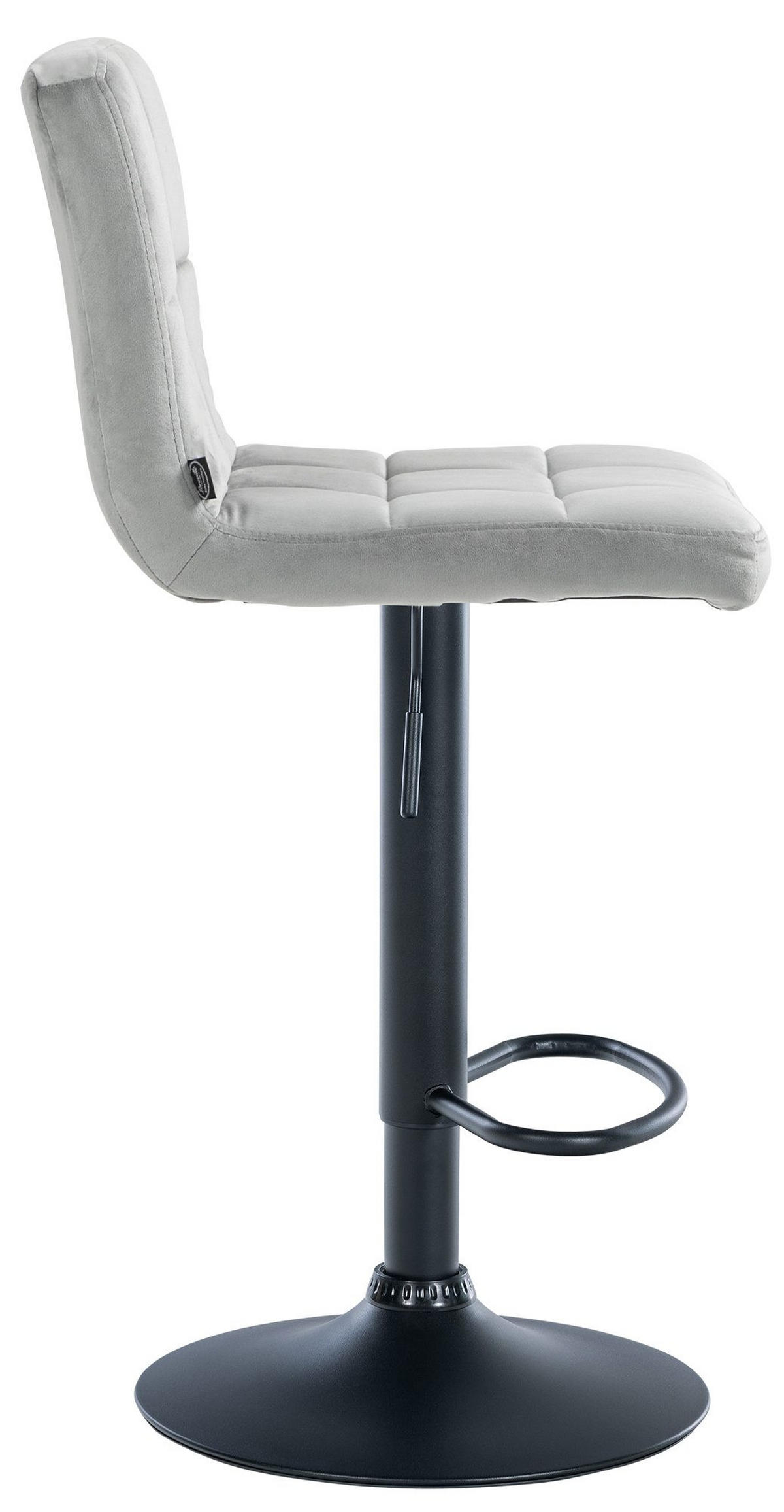 BARHOCKER BRISBAN Grau Samt Schwarz - Grau, Textil/Metall (46/94/47cm) - DELUKE