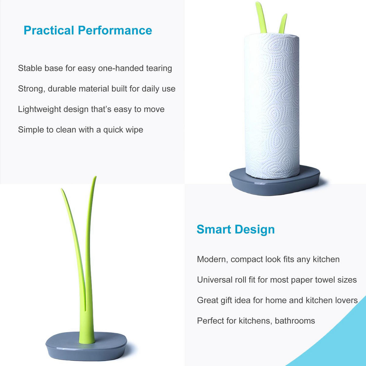 KUCHENROLLENHALTER - Grün, Kunststoff (26/32.5/16cm) - Intirilife