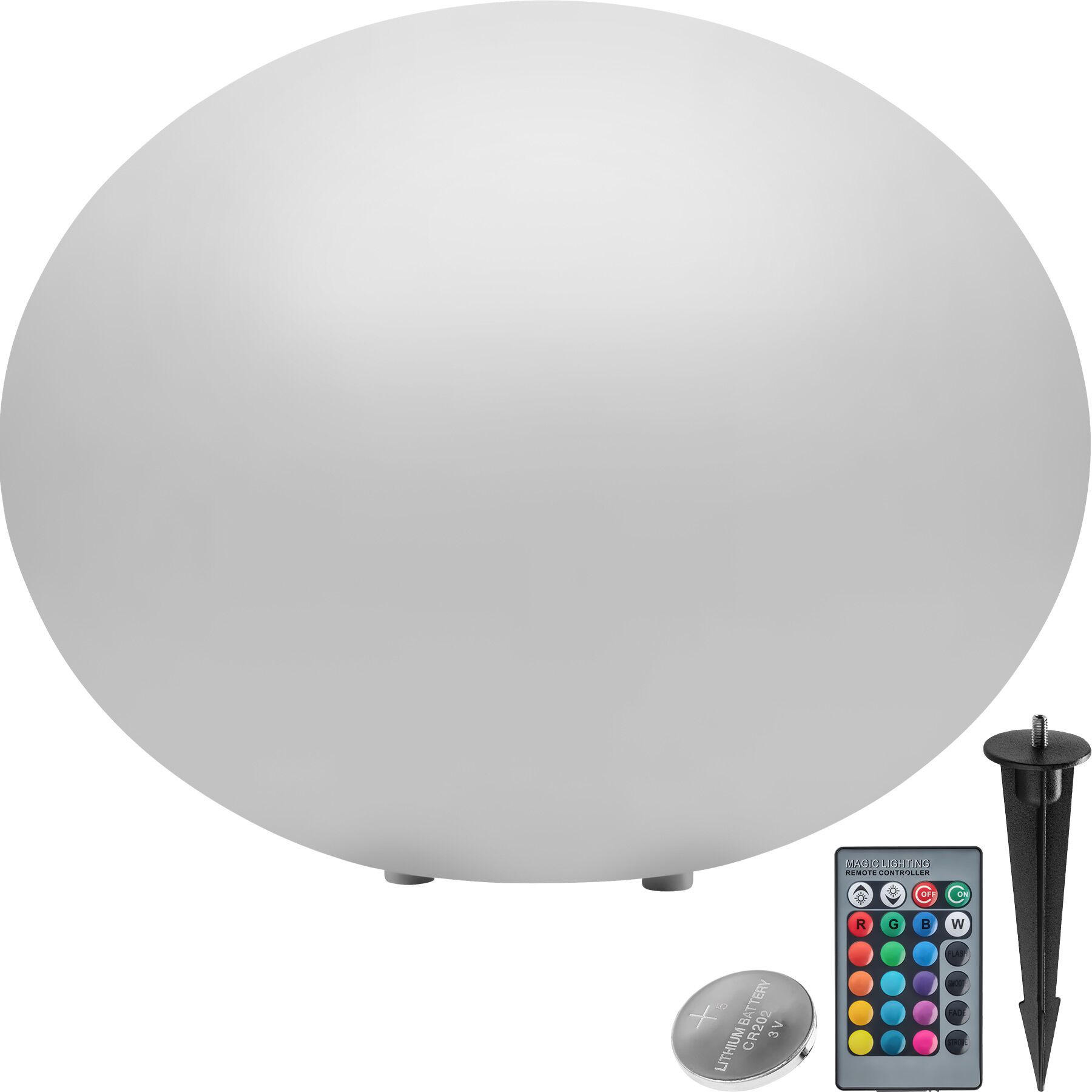 KUGELLEUCHTE Luminous Eye, inklusive Erdspieß, weiß - Weiß, Kunststoff (35/35/21.5cm) - tectake