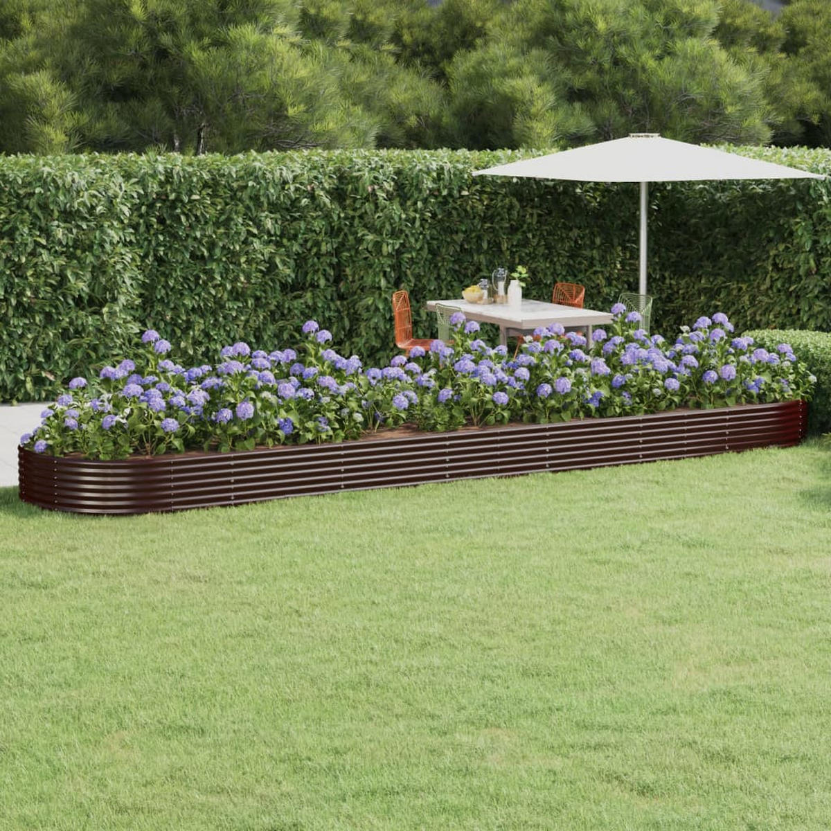 HOCHBEET Verzinkter Stahl 600x140x36 cm Braun - Braun, Metall (600/36/140cm) - furnicato