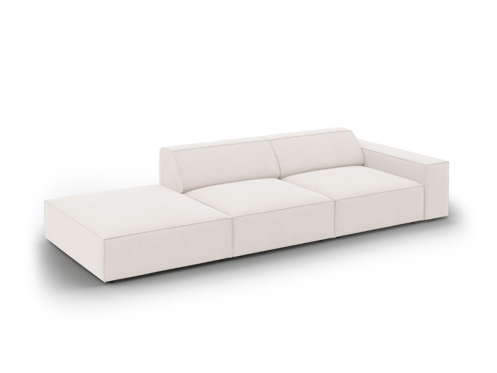 SOFA Jodie aus strukturiertem Stoff leichtes beige 3 Sitzplätze - Beige, Textil (102/70/262cm) - Micadoni