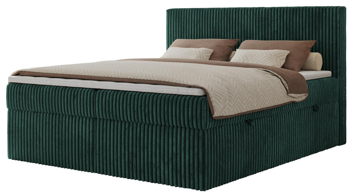 BOXBETT TILIANO 200/200 - Dunkelgrün Cord - H3 - Dunkelgrün, Textil (200/200cm) - MKS
