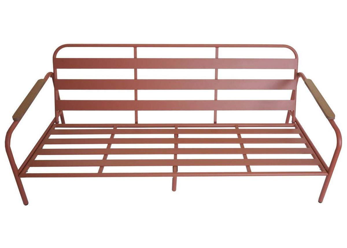 GARTENBANK Aluminium 81x184x81cm 3-Sitzer Terrakotta - Beige/Rot, Metall (184/81/81cm) - PROREGAL