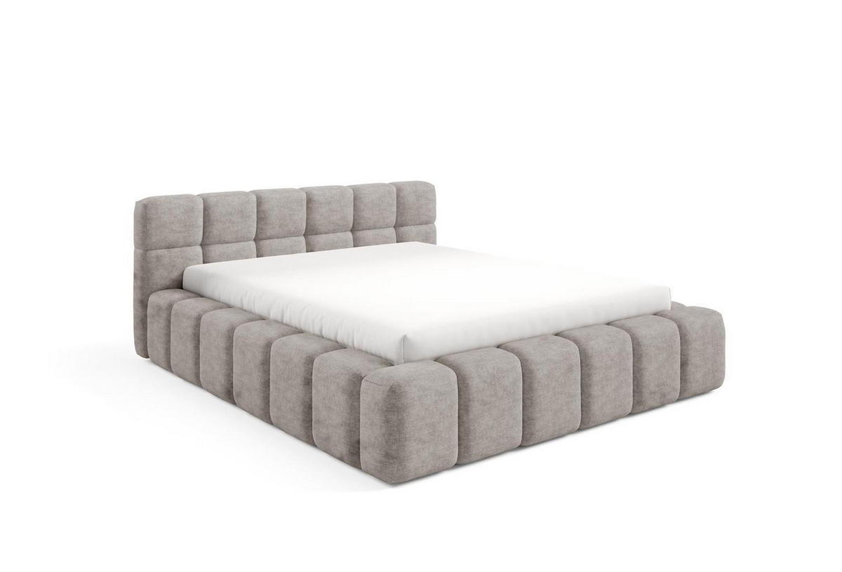 POLSTERBETT NUBO Premium 180x200 cm mit Bettkasten – PERFECT HARMONY 04 - Beige, Holz (180/200cm) - Dekori_Interiors