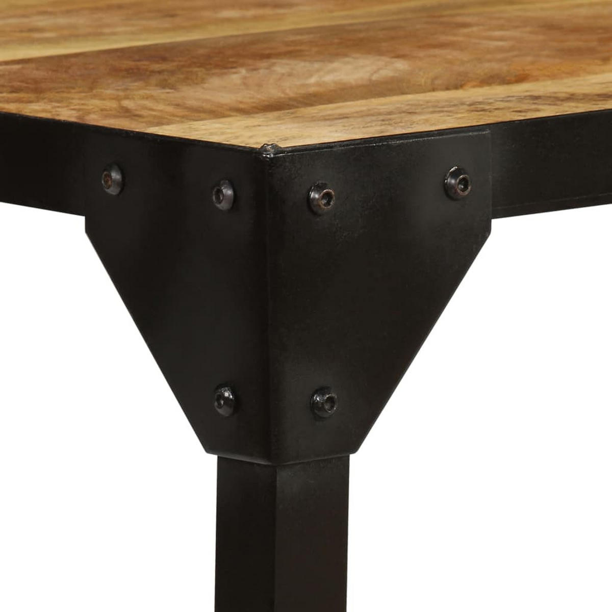 COUCHTISCH Raues Massives Mangoholz und Stahl 110 cm - Braun, Holzwerkstoff (110/55/35cm) - furnicato