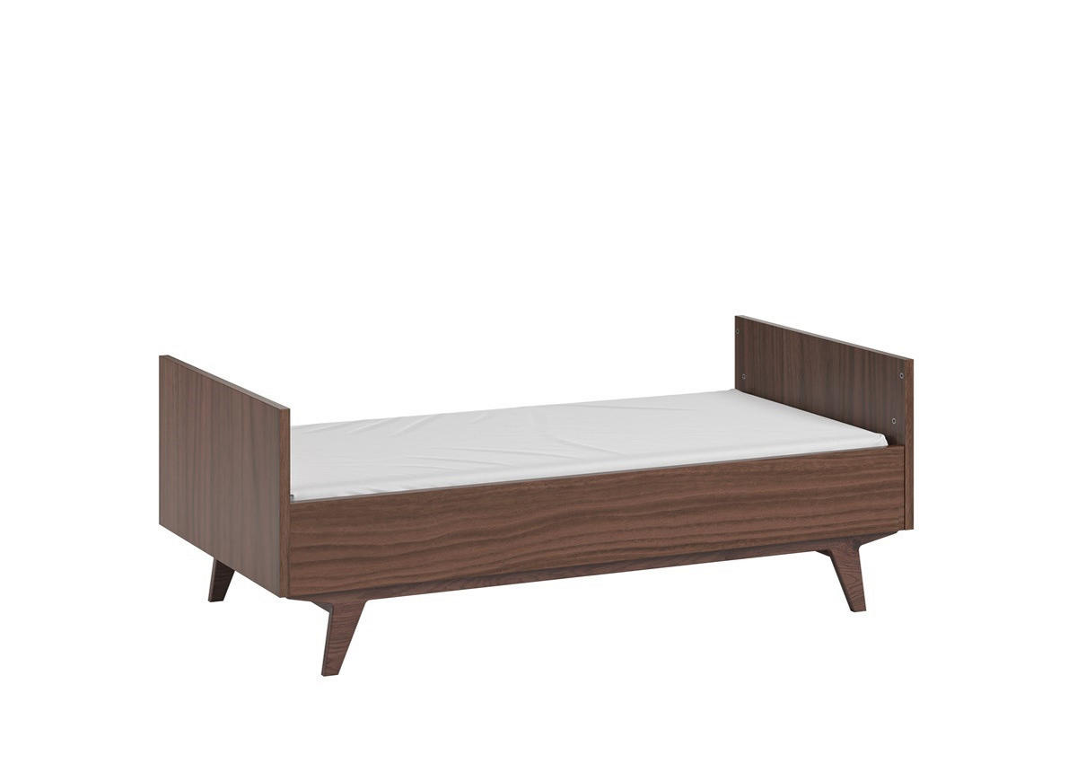 BABYZIMMER Set Maddy 4-teilig - Walnuss - Goldfarben/Walnussfarben, Holzwerkstoff/Metall (90/50/195cm) - QMM TraumMöbel