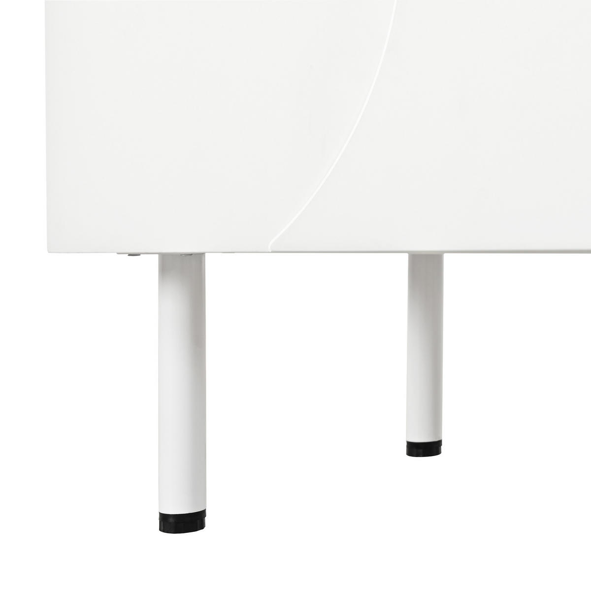 TV-SCHRANK Weiß 170/35/50 cm, 4 Türen, Push-to-Open, Metallfüße - Weiß, Holzwerkstoff (170/50/35cm) - PANGIVO