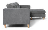ECKSOFA Samt grau - Grau, Textil (151.0/219.0/80.0cm) - ebuy24