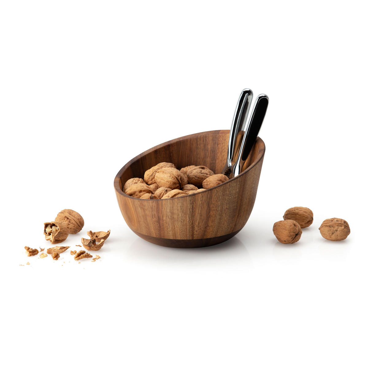 NUSSSCHALE mit Qualitätsknacker, Akazienholz, 19.5 x 19 x 12. cm - Braun, Holz (15/10/15cm) - Continenta