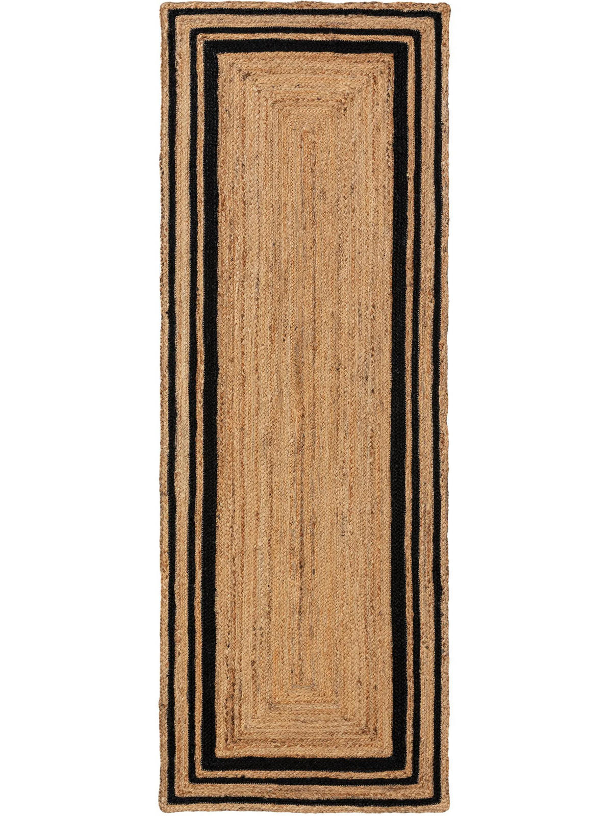 JUTELÄUFER Jutta Schwarz 70x200 cm - Schwarz, Textil (70/200cm) - benuta Pure