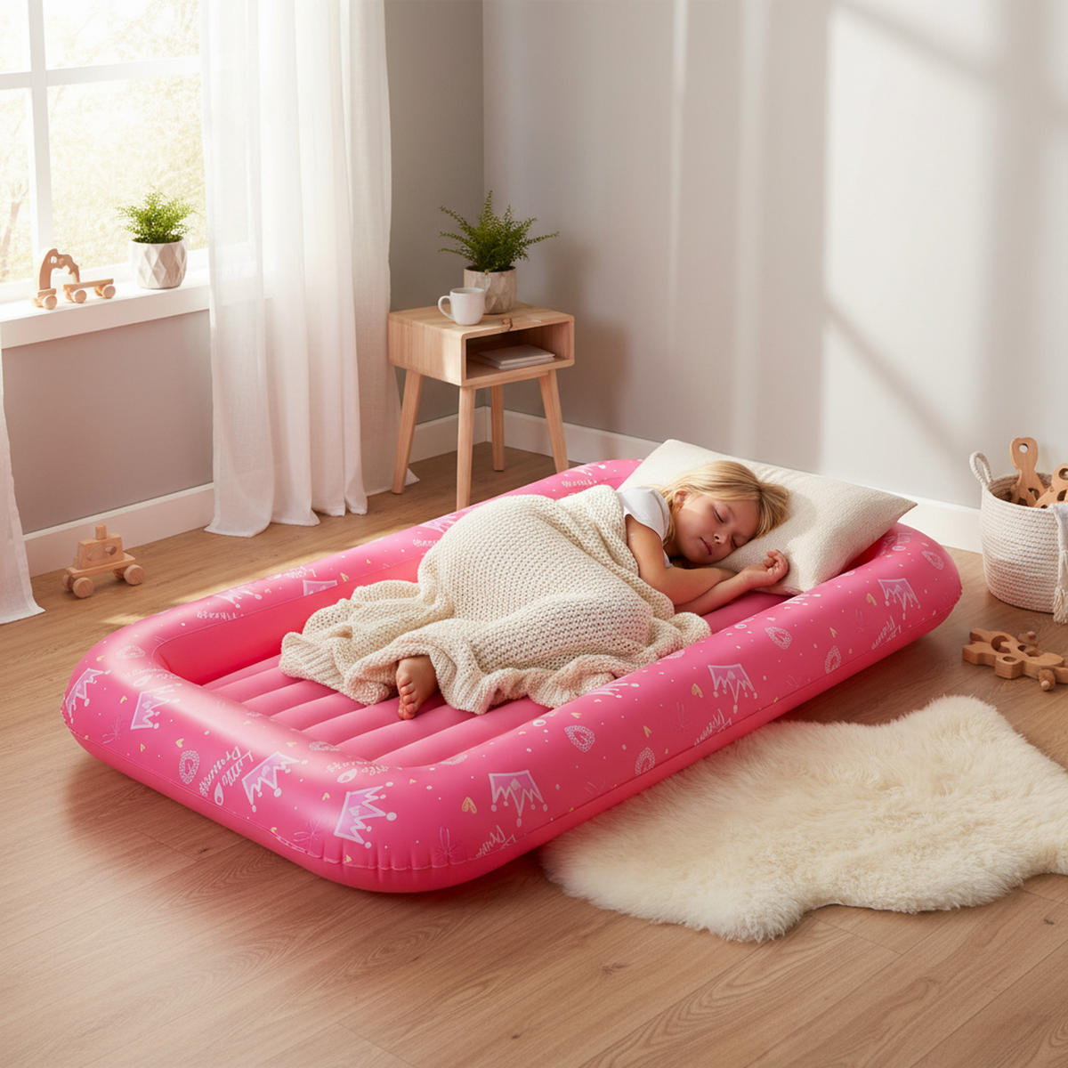 LUFTBETT Kinderluftmatratze aufblasbar DreamAir 152 x 89 x 17,5 cm rosa - Rosa, Kunststoff (89/152cm) - Avenli