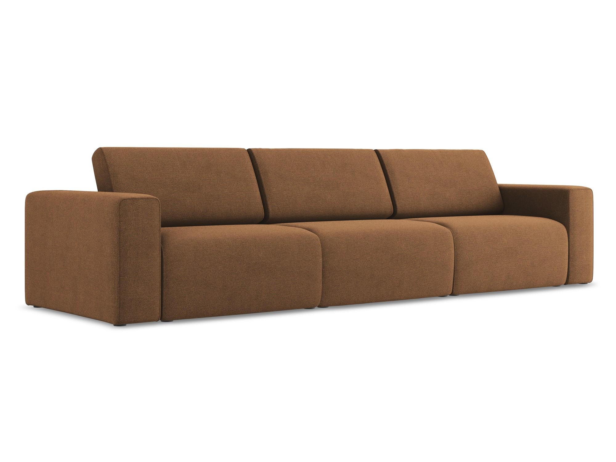 4-SITZER-SOFA Strukturstoff Stoff Orange - Beige/Terra cotta, Kunststoff/Textil (314/80/103cm) - Makamii