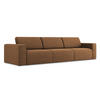 4-SITZER-SOFA Strukturstoff Stoff Orange - Beige/Terra cotta, Kunststoff/Textil (314/80/103cm) - Makamii