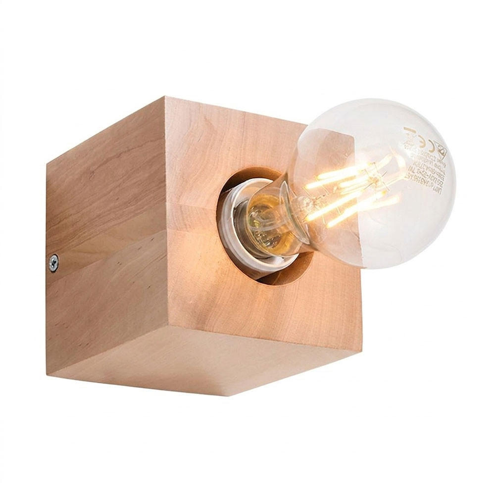 WANDLEUCHTE ARIZ Holzoptik Braun - Braun, Holz (10/10/10cm)