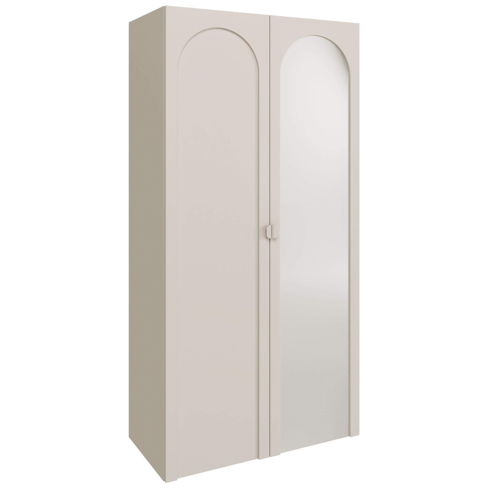 KLEIDERSCHRANK Arkadia Kaschmirgrau mit Spiegel 100 cm - Taupe, Holzwerkstoff (100/200/53cm) - Selsey