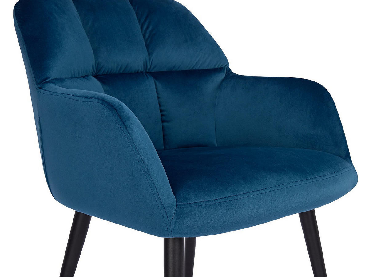 STUHL 2er-Set - Samt & Metall - Blau - PEGA - Blau, Textil (62/78/58.5cm) - Pascal Morabito