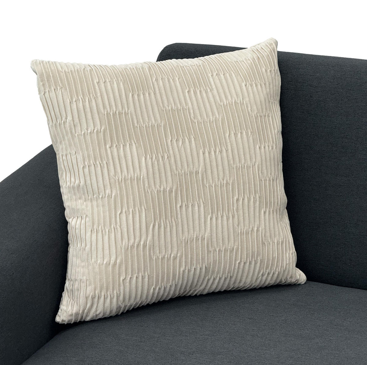 2-SITZER-SOFA aus Holz 172x73.5x81.5 cm in Dunkelgrau mit Metallfüßen - Dunkelgrau, Textil (73.5/81.5/172cm) - Modfu