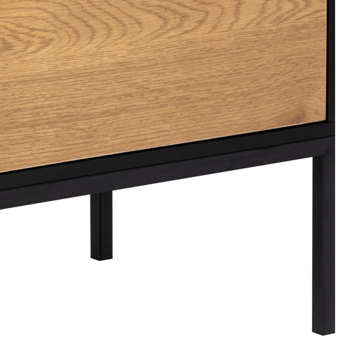 SIDEBOARD - Wildeiche Dekor / Schwarz - Braun, Holzwerkstoff/Metall (120/82/40cm) - home24