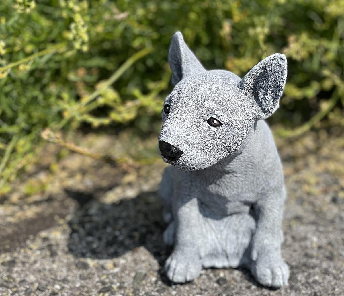STEINFIGUR Bullterrier, frostfest, massiver Steinguss - Grau, Stein (11/18/15cm) - stoneandstyle