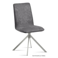 ESSZIMMERSTUHL (2er-Set) Dorice 47x92x60 Edelstahl/Grau - Edelstahlfarben/Grau, Kunststoff (60/92/47cm) - 58aufmkessel
