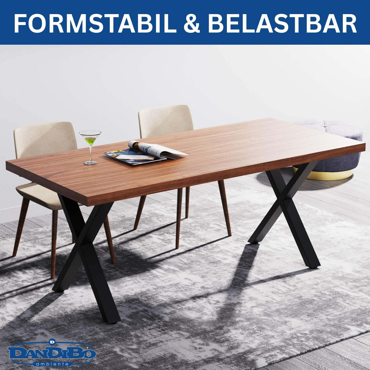 TISCHBEINE Metall Schwarz 60 x 72 cm Tischgestell Höhenverstellbar - Schwarz, Metall (60/72/8cm) - DanDiBo