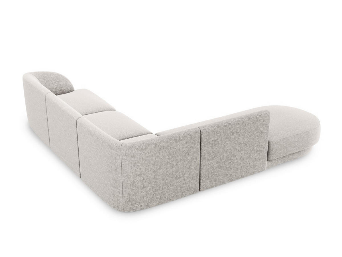 ECKSOFA links Miley aus Chenille-Stoff hellgrau 6 Sitzplätze - Hellgrau, Textil (248/255cm) - Micadoni