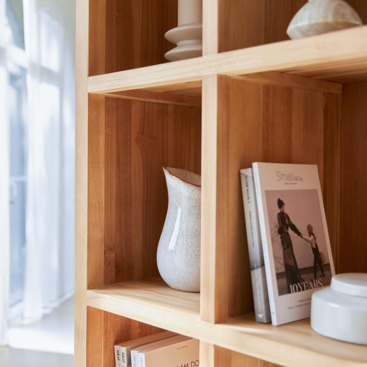 BÜCHERREGAL Coffee Tek Natur aus Teak - Naturfarben, Holz (100/215/35cm) - Tikamoon