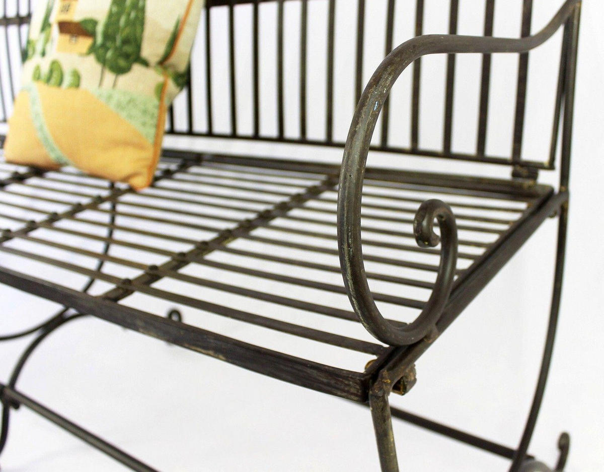 GARTENBANK 3-Sitzer Metall Braun antik 153/60/87 cm - Braun, Metall (153/87/60cm) - DanDiBo