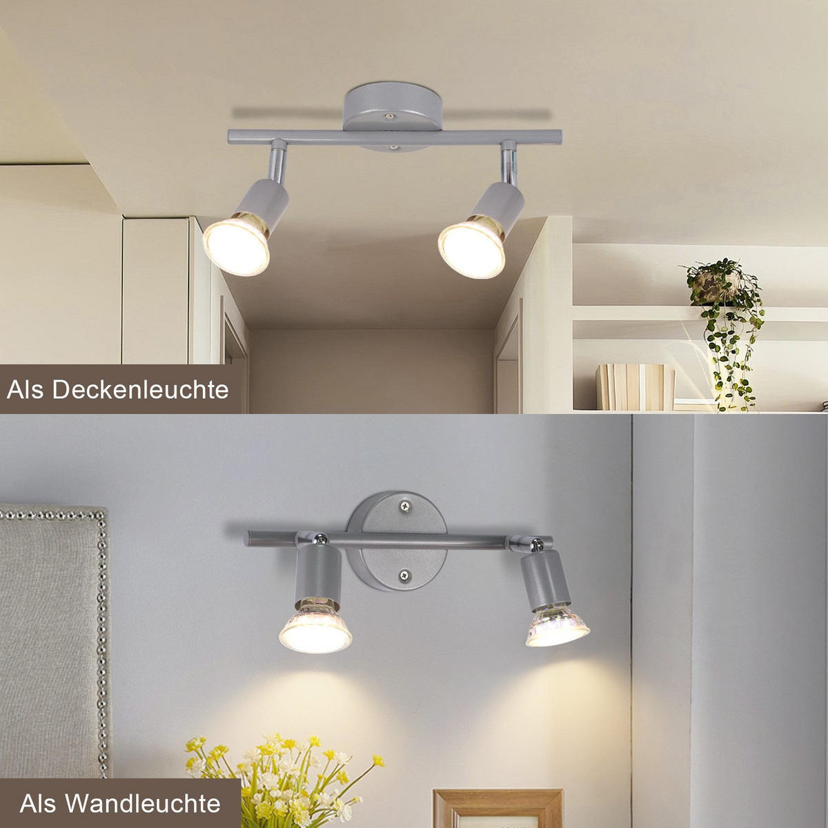 DECKENLEUCHTE Macaluso 26/15/8cm - Silberfarben, Metall (26/15/8cm) - Nettlife