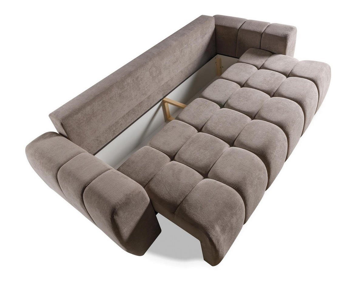 SOFA Futu Dunkelbraun, mit Schlaffunktion - Dunkelbraun, Holzwerkstoff (263/93/105cm) - Bettso