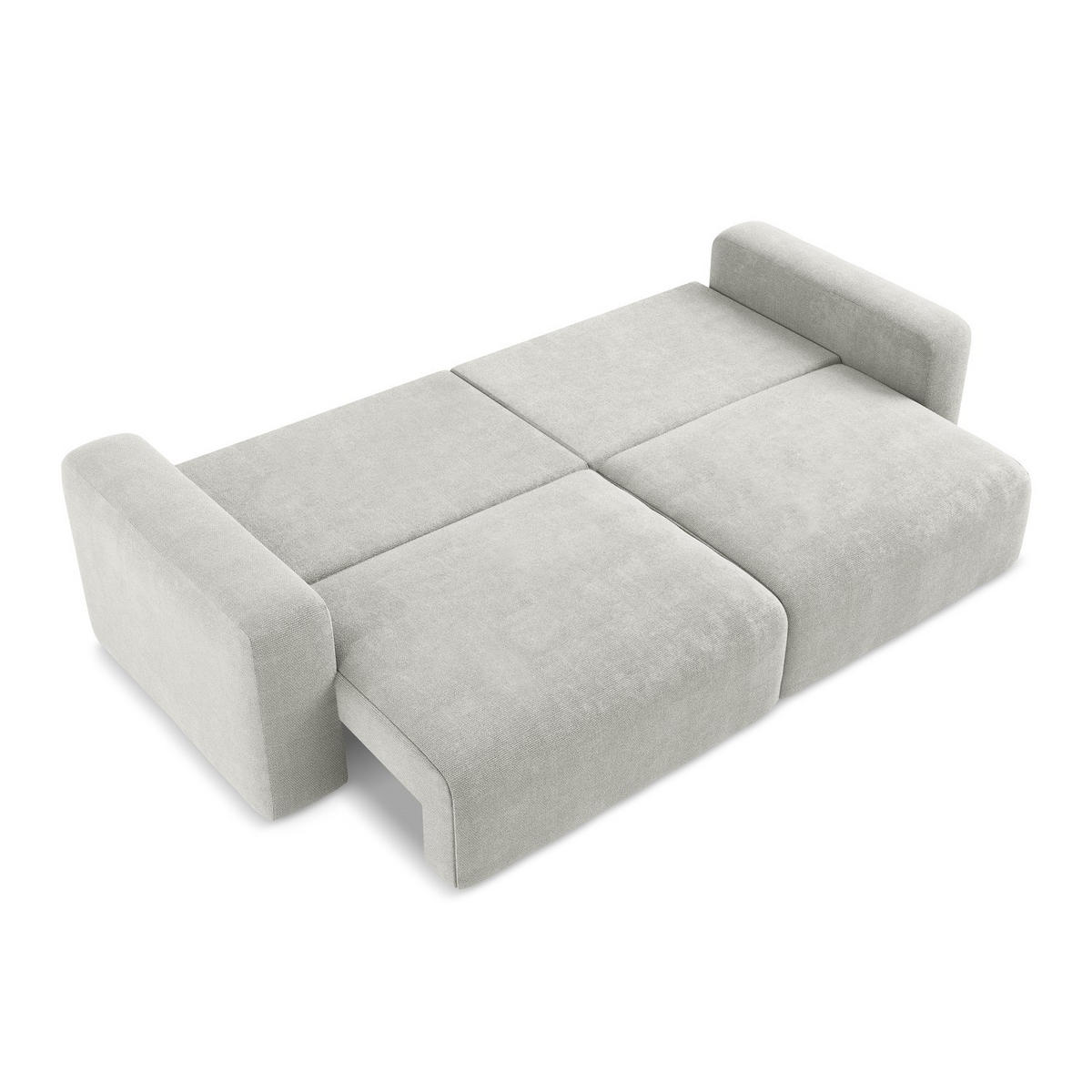 3-SITZER SOFA mit Schlaffunktion Chenille Stoff Grau - Hellgrau/Schwarz, Kunststoff/Textil (244/79/102cm) - LaMiaSofa