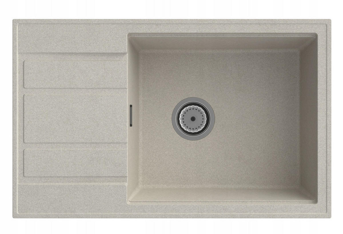 GRANITSPÜLE Louis mit Siphon Batterie - Beige, Kunststoff/Stein (80/50/20cm) - Granitan