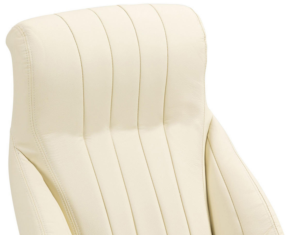 BÜROSTUHL Valyx Echtleder creme - Chromfarben/Creme, Leder/Metall (73/130/76cm) - TPFLiving